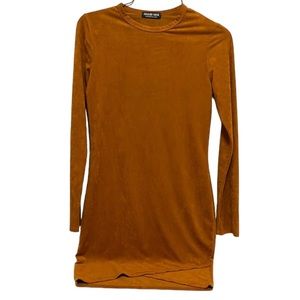 FASHION NOVA TAN SUEDE DRESS
